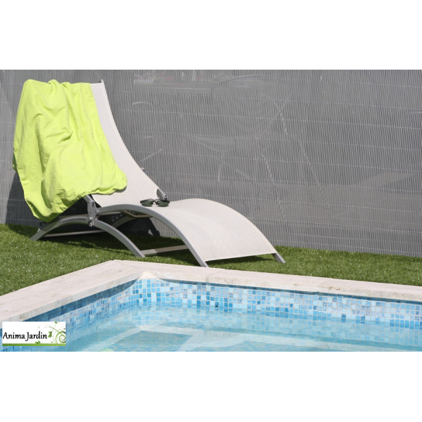 Canisse PVC gris clair, 10 mm, 95% occultant