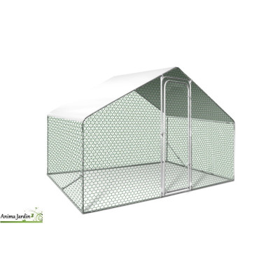 Enclos poulailler ECO grillagé  6m², Acier galvanisé