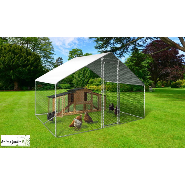 Enclos poulailler ECO grillagé  6m², Acier galvanisé