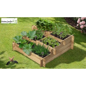 Carré potager en bois, 5 niveaux, L.93 cm