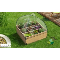 Serre/Carré potager avec composteur en bois V2, 9 cases