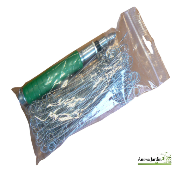 Lieur automatique pour brise-vue + 100 liens en métal galvanisé