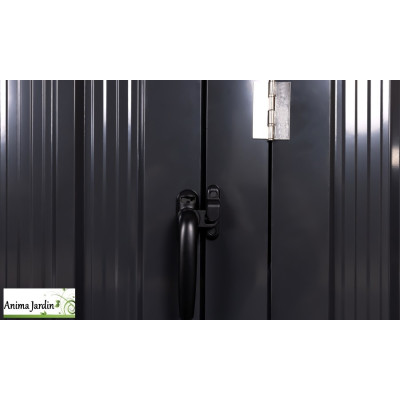 Cache-poubelle triple en métal, abri poubelle gris anthracite