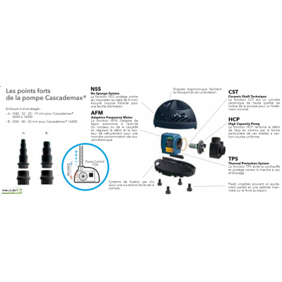 Pompe Cascademax 6000 à 16000, Pompe pour ruisseaux et cascades