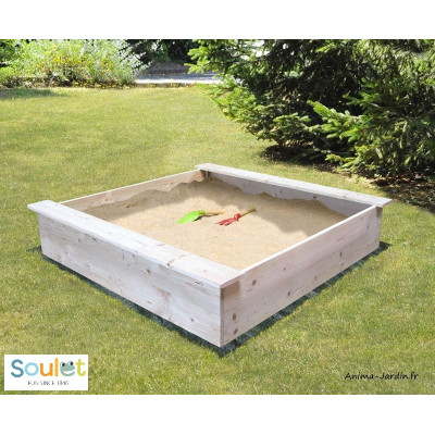 Bac à sable en bois, jeu pour enfant, bois traité autoclave, Soulet, achat, pas cher