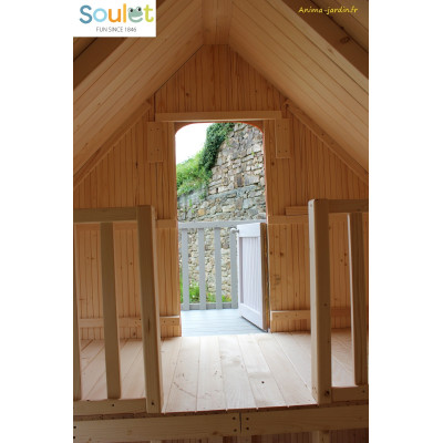 Maisonnette enfant en bois, Duplex, mezzanine, pas cher, EGT