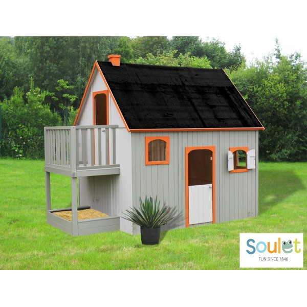 Maisonnette enfant en bois, Duplex, mezzanine, achat pas cher, EGT