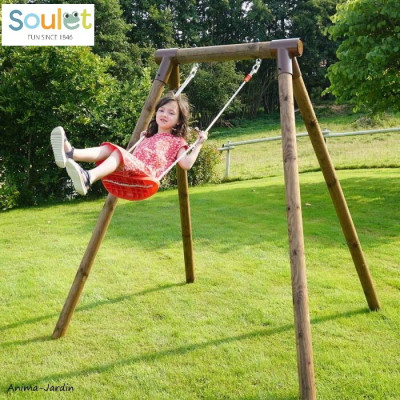 Portique en bois Hanna, balançoire, 1 agrès, jeu enfant, Soulet, achat, pas cher