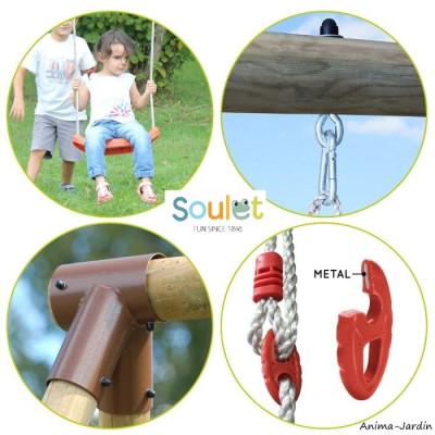 Portique en bois Hanna, balançoire, 1 agrès, jeu enfant, Soulet, achat, pas cher