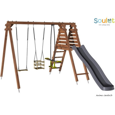 Trèfle, balançoire, toboggan, siège pour bébé, Soulet, achat, pas cher
