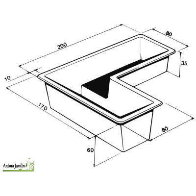 Bassin de jardin Venus, 650 litres, bassin rigide de 1,62 m², PFV noir