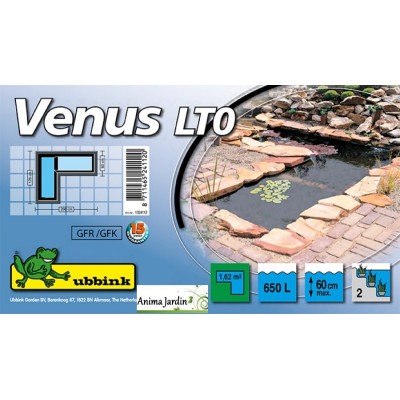 Bassin de jardin Venus, 650 litres, bassin rigide de 1,62 m², PFV noir