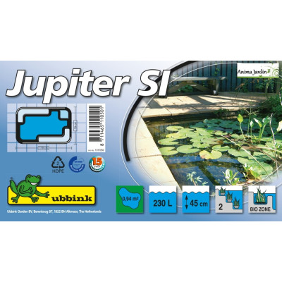 Bassin de jardin Jupiter SI, 230 litres, bassin rigide de 0,94 m², PE noir