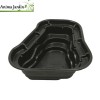 Bassin de jardin Ocean I, 1500 litres, bassin rigide de 3,83 m², PE noir