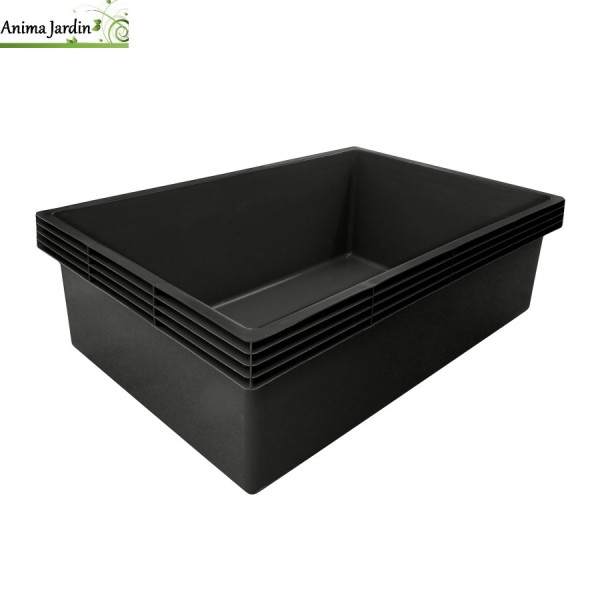 Bassin de jardin Victoria Quadro 7, 980 litres, bassin rigide de 2,06 m², PE noir
