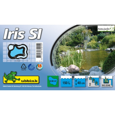 Bassin de jardin Iris SI, 150 litres, bassin rigide de 0,98 m², PE noir