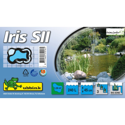 Bassin de jardin Iris SII, 240 litres, bassin rigide de 1,09 m², PE noir
