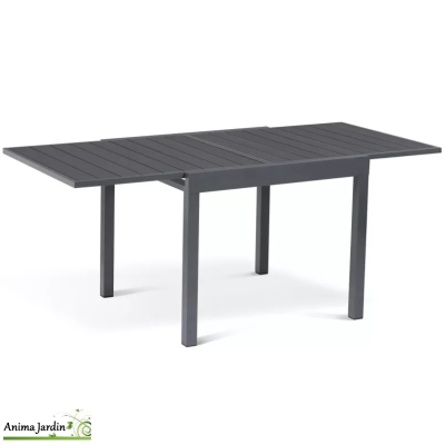 Salon de jardin extensible Polywood en acier avec chaises, Gris anthracite, 8 personnes
