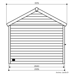 Abri de jardin en bois traité autoclave, Cambrai, 19 mm, 8,62 m², avec avancée