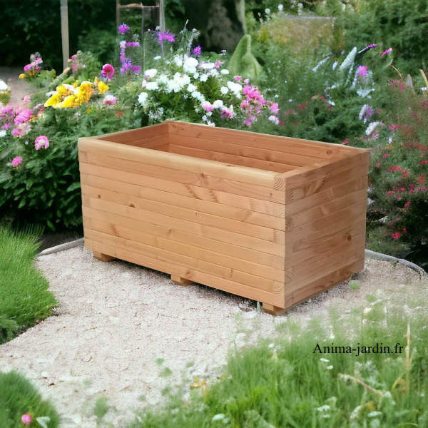 Bac rectangulaire douglas, L50 x 100 H 50 cm, Le Livet