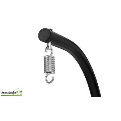 Fauteuil de jardin suspendu en rotin gris avec coussin