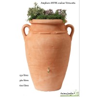 Récupérateur d'eau de pluie, Amphore ANTIK terracotta, avec bac plantes, GRAF