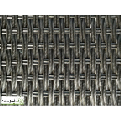 Salon de jardin Angel en résine tressé noir, 6 places, Delorm