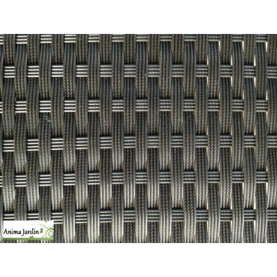 Bain de soleil en résine tressée noire Darwin, 2 places, Delorm