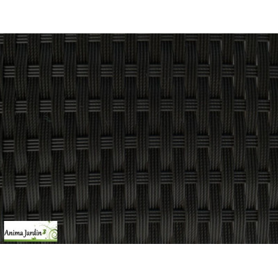 Salon de jardin Copacabana en résine tressée noire, 5 places, Delorm