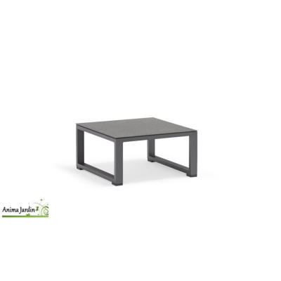 Salon de jardin d'angle Relax en aluminium gris, 5 places, Delorm