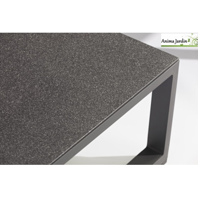 Salon de jardin d'angle Relax en aluminium gris, 5 places, Delorm