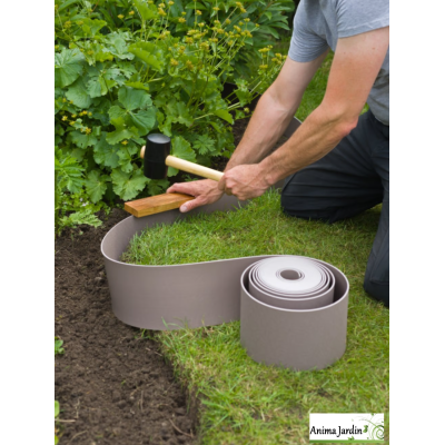 Bordure de jardin taupe 10m, bordure flexible
