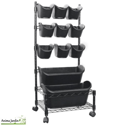 Jardin vertical mobile, H.97 cm, Jardinière à roulette