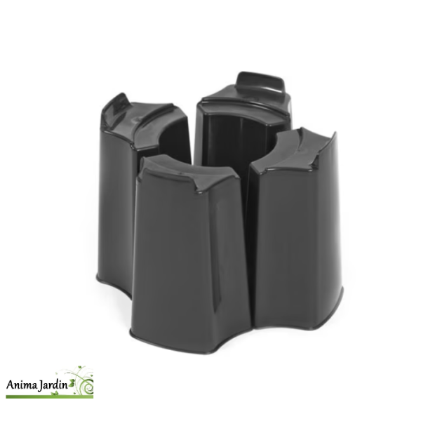 Pied de rehausse 4 éléments noir pour récupérateur d'eau de pluie de 100L