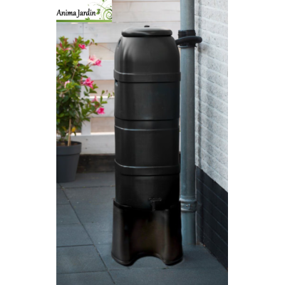 Pied de rehausse monobloc noir pour récupérateur d'eau de pluie de 100L