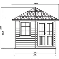 Abri de jardin d'angle, 28mm, solid, NANCY-S8207, pyramid, kiosque