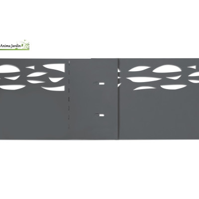Lot de 5 bordures de jardin grises ajouré, 1,00 m