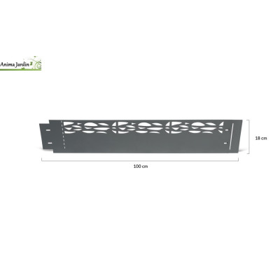 Lot de 5 bordures de jardin grises ajouré, 1,00 m