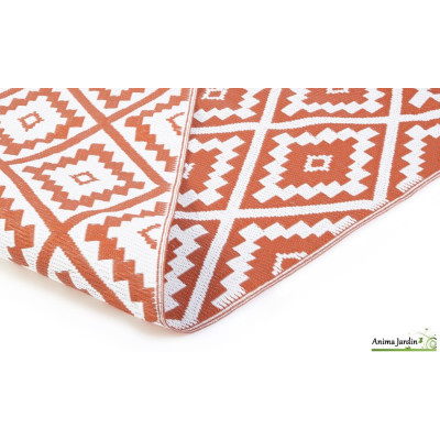 Tapis décoratif pour extérieur Vahine, Terracotta/Blanc