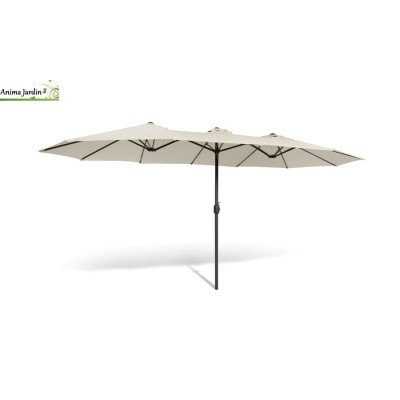 Parasol double XXL crème V2, 450x260 cm