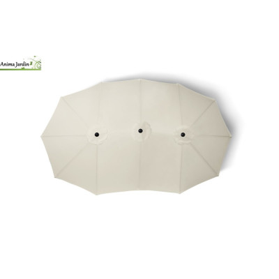 Parasol double XXL crème V2, 450x260 cm