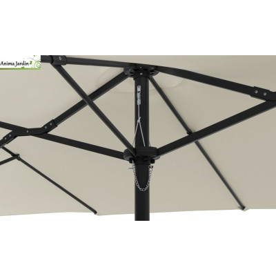 Parasol double XXL crème V2, 450x260 cm