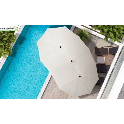 Parasol double XXL crème V2, 450x260 cm