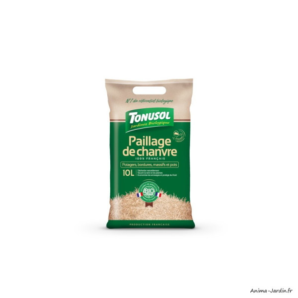 Paillage de chanvre, 10 L, sac de 1 kg, agriculture biologique, Tonusol