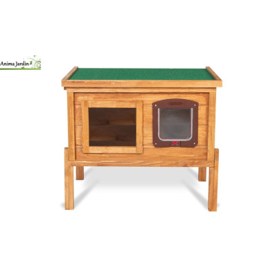 Niche extérieure autochauffante en bois pour chat