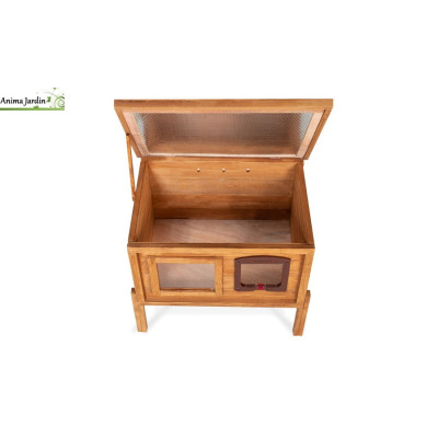 Niche extérieure autochauffante en bois pour chat