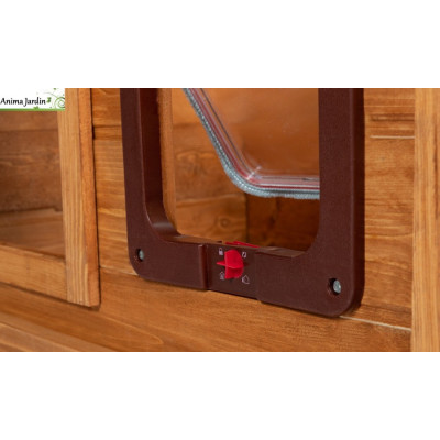 Niche extérieure autochauffante en bois pour chat