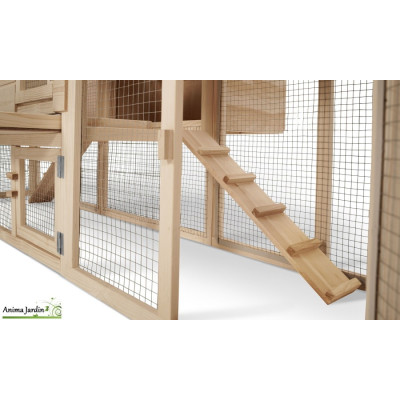 Poulailler clapier XXL avec pondoir en bois, Poulamax