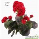 Coupe de Géraniums artificiels, 30/35cm, fleur artificielle, déco jardin, pas cher