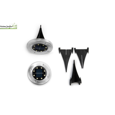 Lot de 10 balises solaire ronde, éclairage extérieur Lisa